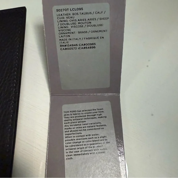 Tom Ford Black Leather Card Holder Wallet and Passport Holder - Picture 4 of 5